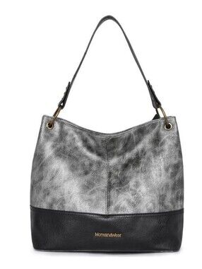 Montana West Pearl Silver and Black Hobo Shoulder Bag